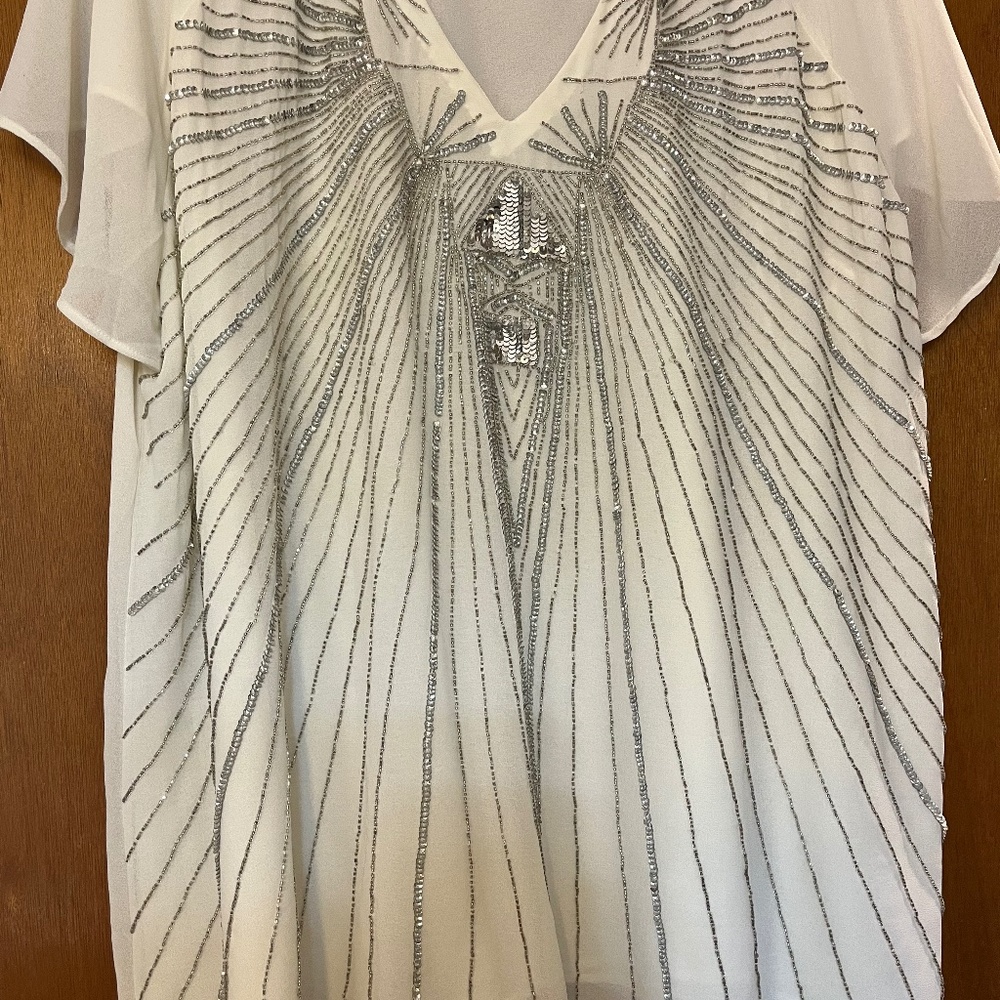 Beaded plus size blouse